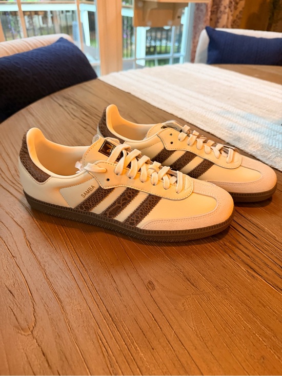 adidas Shoes - adidas Samba Cream and Brown Leather Sneakers